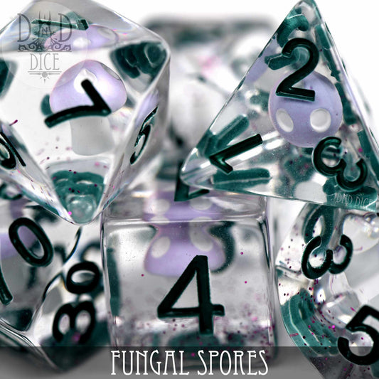 Fungal Spores Dice Set – 7-Piece Polyhedral RPG Dice for D&D & Pathfinder