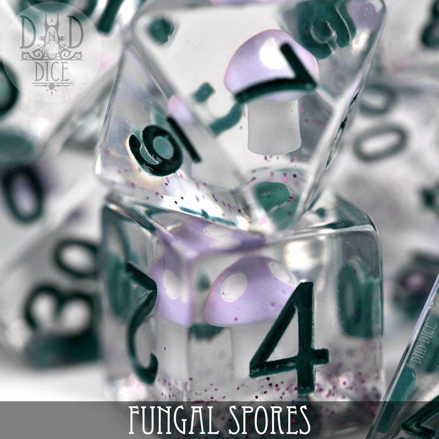 Fungal Spores Dice Set – 7-Piece Polyhedral RPG Dice for D&D & Pathfinder
