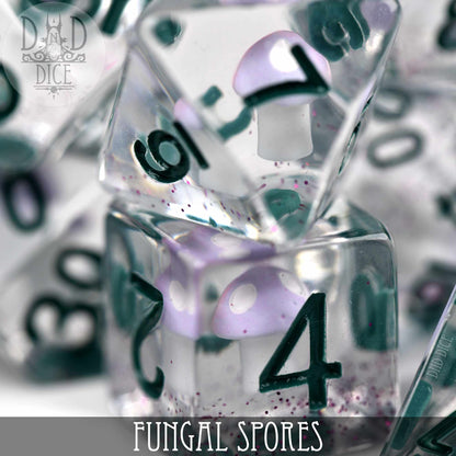 Fungal Spores Dice Set – 7-Piece Polyhedral RPG Dice for D&D & Pathfinder