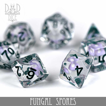 Fungal Spores Dice Set – 7-Piece Polyhedral RPG Dice for D&D & Pathfinder