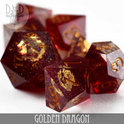 Golden Dragon Handmade Dice Set