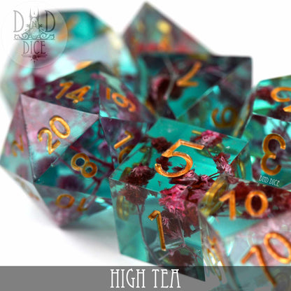 High Tea Handmade Dice Set – Hand-Polished Resin DND Dice