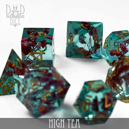 High Tea Handmade Dice Set – Hand-Polished Resin DND Dice