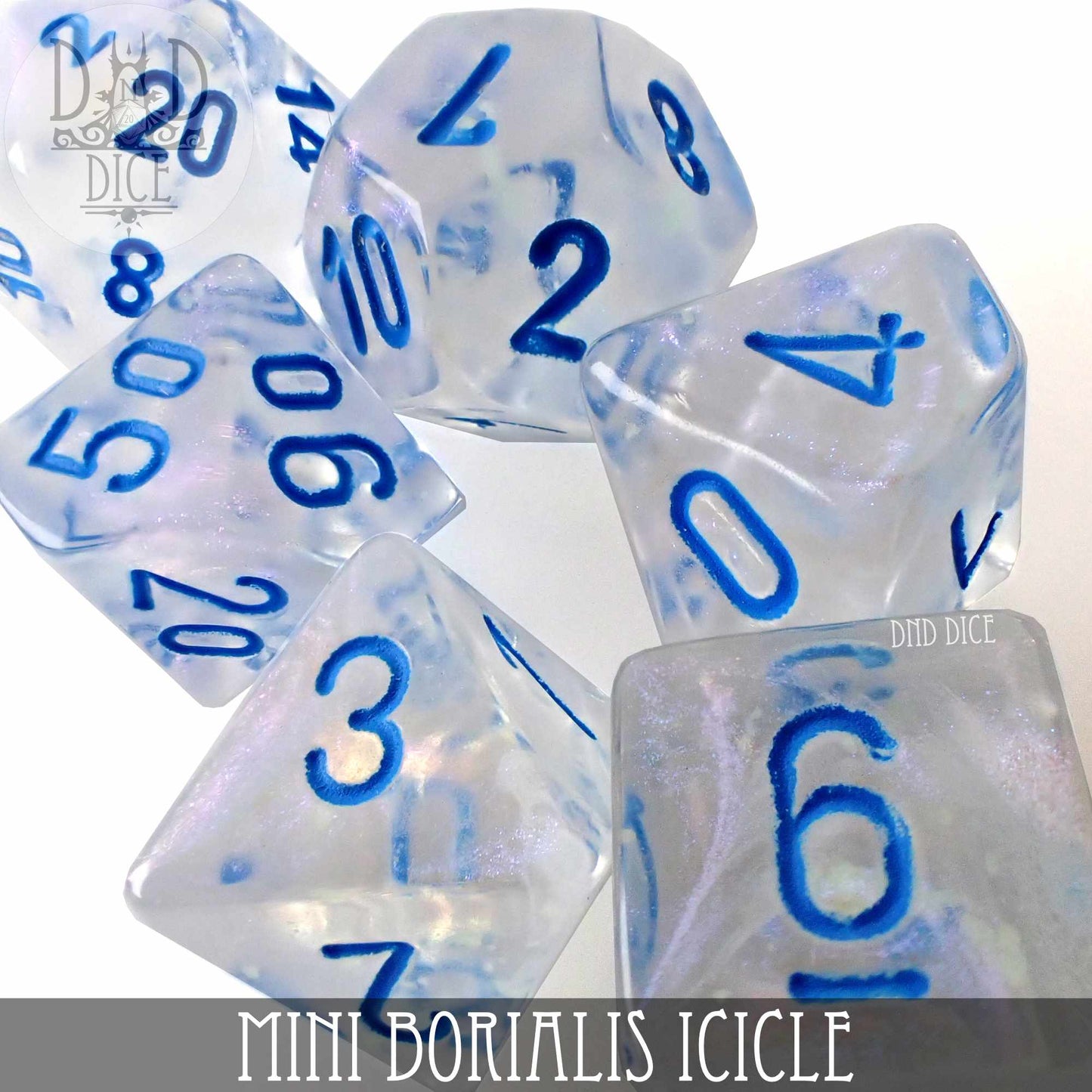 Mini Borialis Icicle Dice Set (10mm)