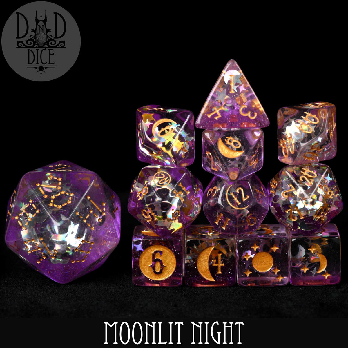 Moonlit Night 12 Dice Set