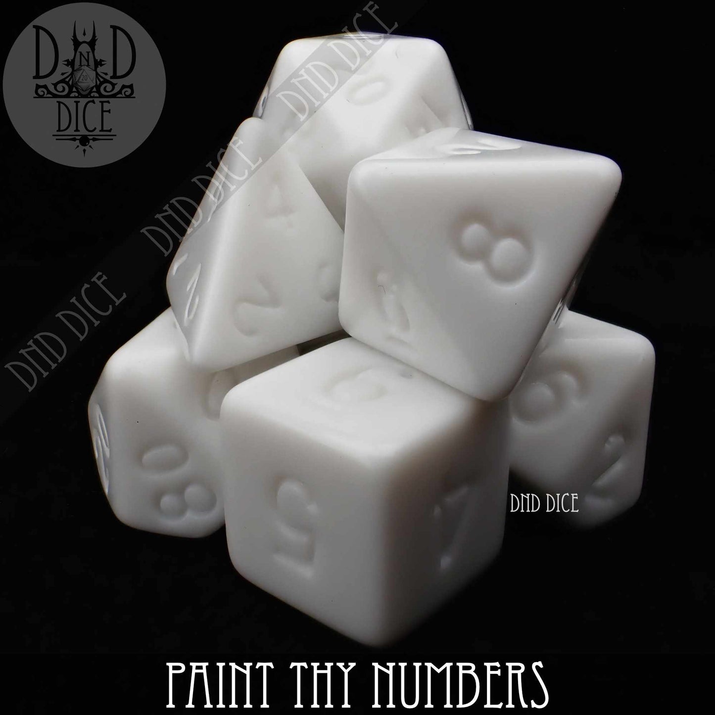 Paint Thy Numbers Dice Set – 7-Piece Polyhedral RPG Dice