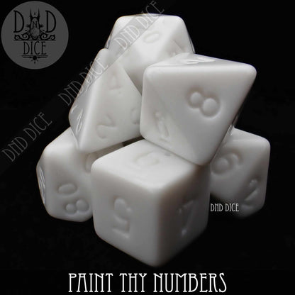 Paint Thy Numbers Dice Set – 7-Piece Polyhedral RPG Dice