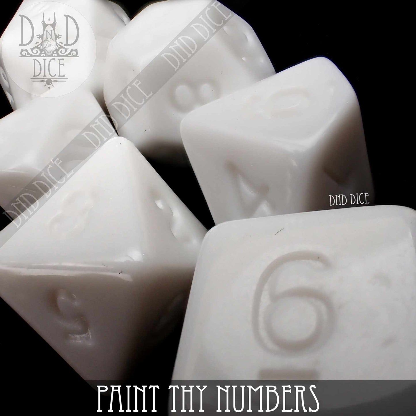 Paint Thy Numbers Dice Set – 7-Piece Polyhedral RPG Dice
