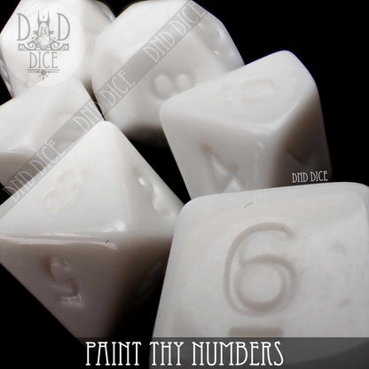 Paint Thy Numbers Dice Set – 7-Piece Polyhedral RPG Dice
