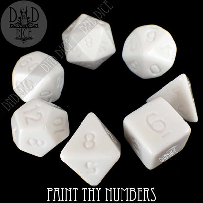 Paint Thy Numbers Dice Set – 7-Piece Polyhedral RPG Dice