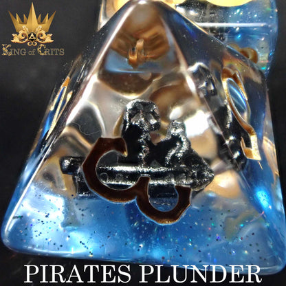 Pirates Plunder 11 Dice Set - 12-Piece Pirate Ship Dice with Exclusive Artwork
