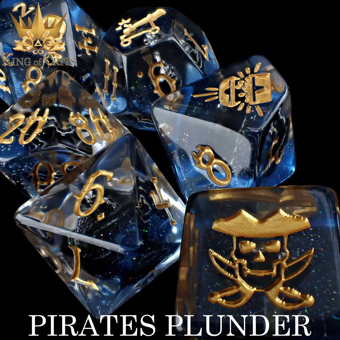 Pirates Plunder 11 Dice Set - 12-Piece Pirate Ship Dice with Exclusive Artwork