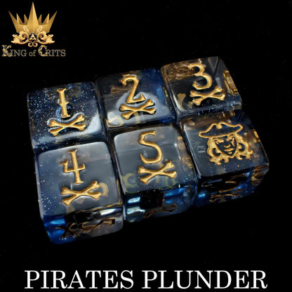 Pirates Plunder 11 Dice Set - 12-Piece Pirate Ship Dice with Exclusive Artwork