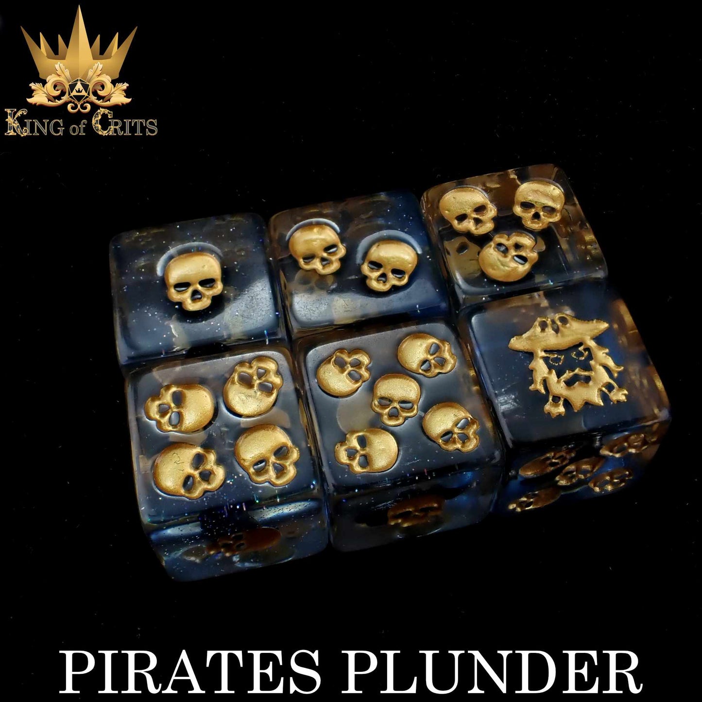 Pirates Plunder 11 Dice Set - 12-Piece Pirate Ship Dice with Exclusive Artwork