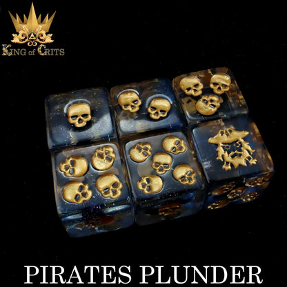 Pirates Plunder 11 Dice Set - 12-Piece Pirate Ship Dice with Exclusive Artwork