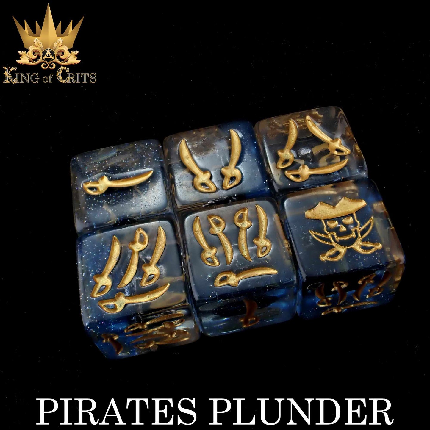 Pirates Plunder 11 Dice Set - 12-Piece Pirate Ship Dice with Exclusive Artwork