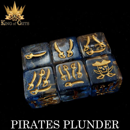 Pirates Plunder 11 Dice Set - 12-Piece Pirate Ship Dice with Exclusive Artwork
