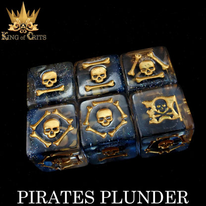 Pirates Plunder 11 Dice Set - 12-Piece Pirate Ship Dice with Exclusive Artwork