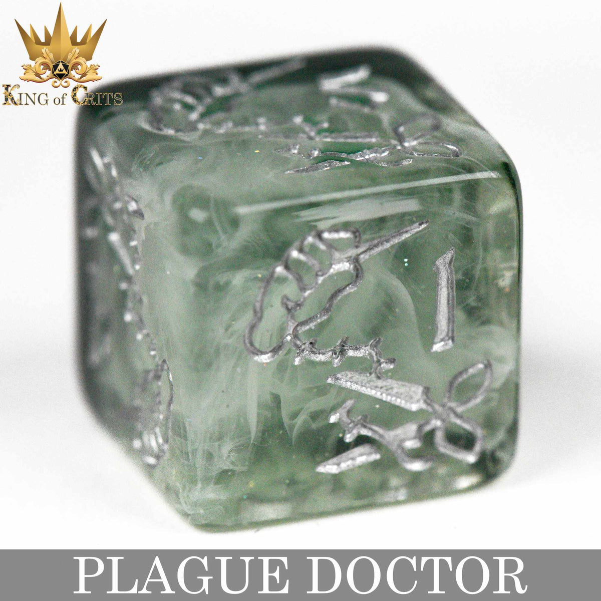 Plague Doctor 11-Piece Resin RPG Dice Set with Poker Chip