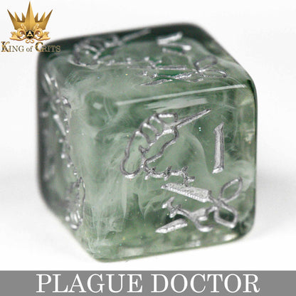 Plague Doctor 11-Piece Resin RPG Dice Set with Poker Chip