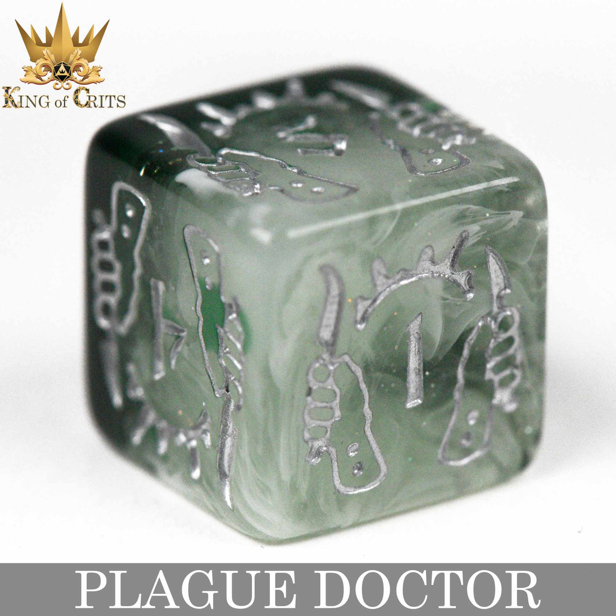 Plague Doctor 11-Piece Resin RPG Dice Set with Poker Chip
