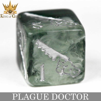 Plague Doctor 11-Piece Resin RPG Dice Set with Poker Chip