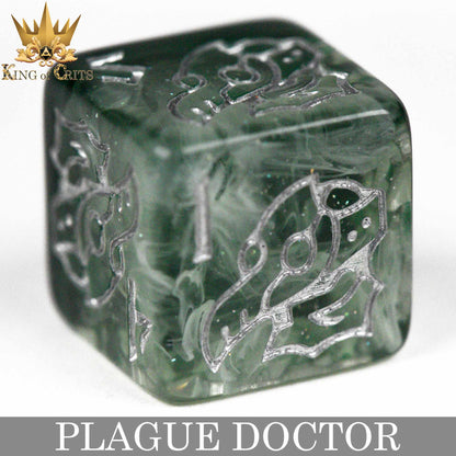 Plague Doctor 11-Piece Resin RPG Dice Set with Poker Chip