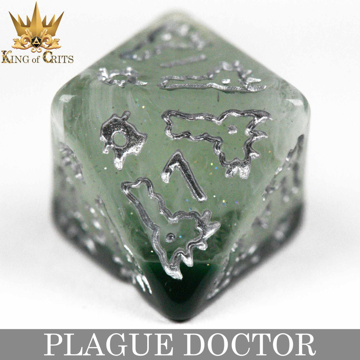 Plague Doctor 11-Piece Resin RPG Dice Set with Poker Chip