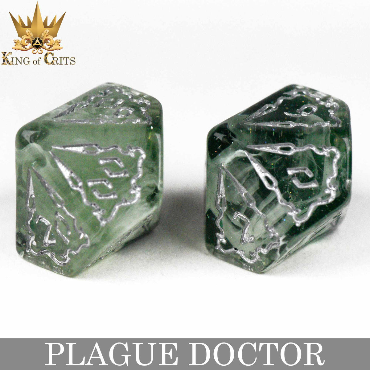 Plague Doctor 11-Piece Resin RPG Dice Set with Poker Chip