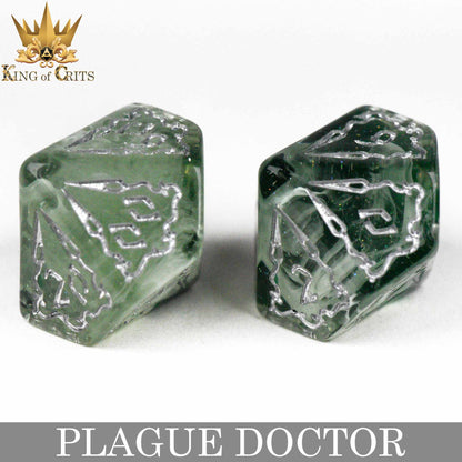 Plague Doctor 11-Piece Resin RPG Dice Set with Poker Chip