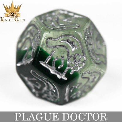 Plague Doctor 11-Piece Resin RPG Dice Set with Poker Chip