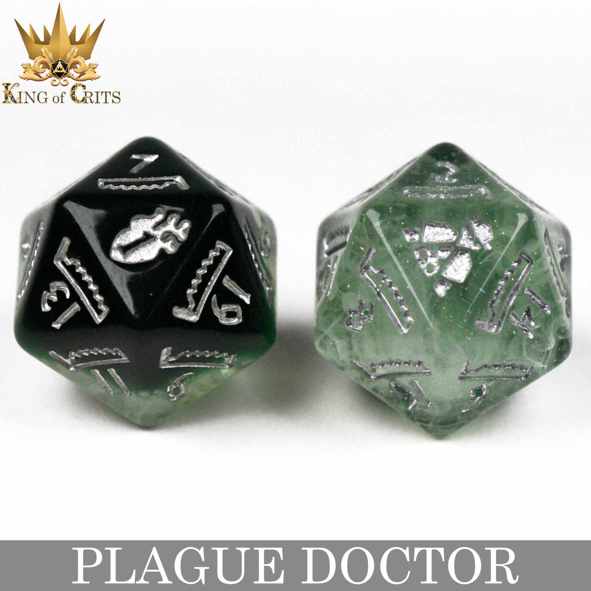 Plague Doctor 11-Piece Resin RPG Dice Set with Poker Chip