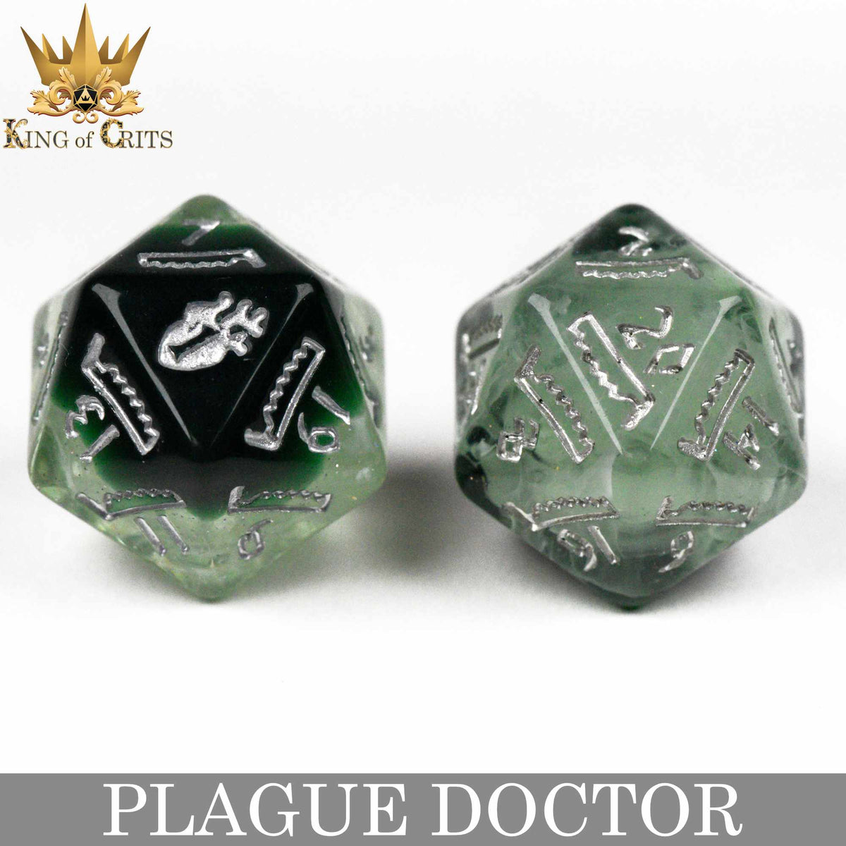 Plague Doctor 11-Piece Resin RPG Dice Set with Poker Chip