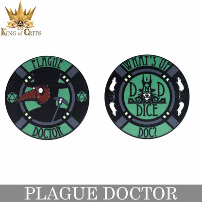 Plague Doctor 11-Piece Resin RPG Dice Set with Poker Chip