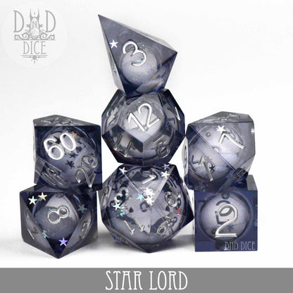 Star Lord Handmade Dice Set (Liquid Core)