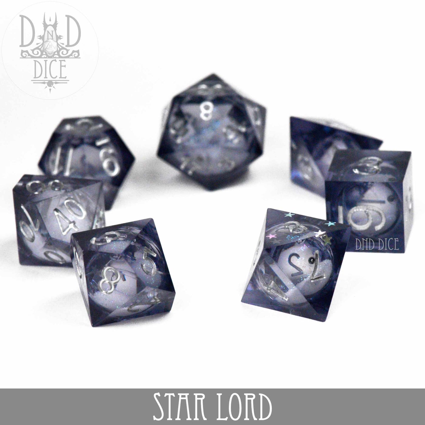 Star Lord Handmade Dice Set (Liquid Core)