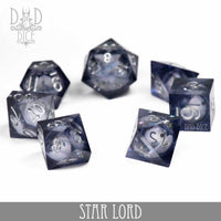 Star Lord Handmade Dice Set (Liquid Core)