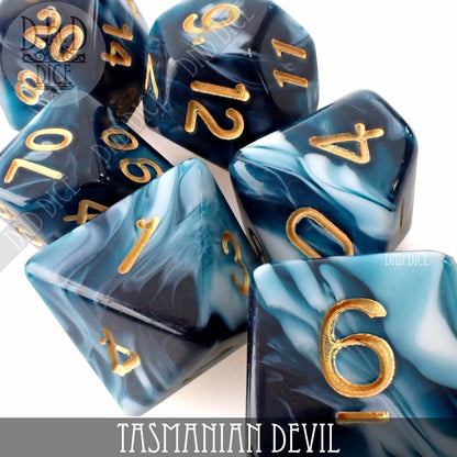 Tasmanian Devil Dice Set – 7 or 11-Piece Polyhedral RPG Dice