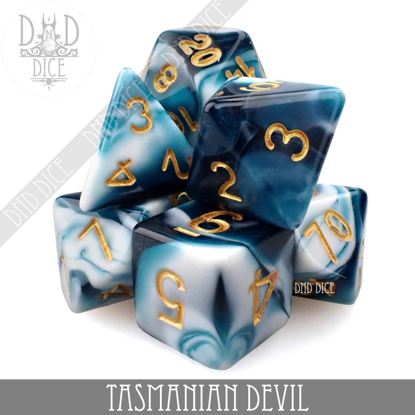Tasmanian Devil Dice Set – 7 or 11-Piece Polyhedral RPG Dice