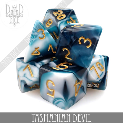 Tasmanian Devil Dice Set – 7 or 11-Piece Polyhedral RPG Dice