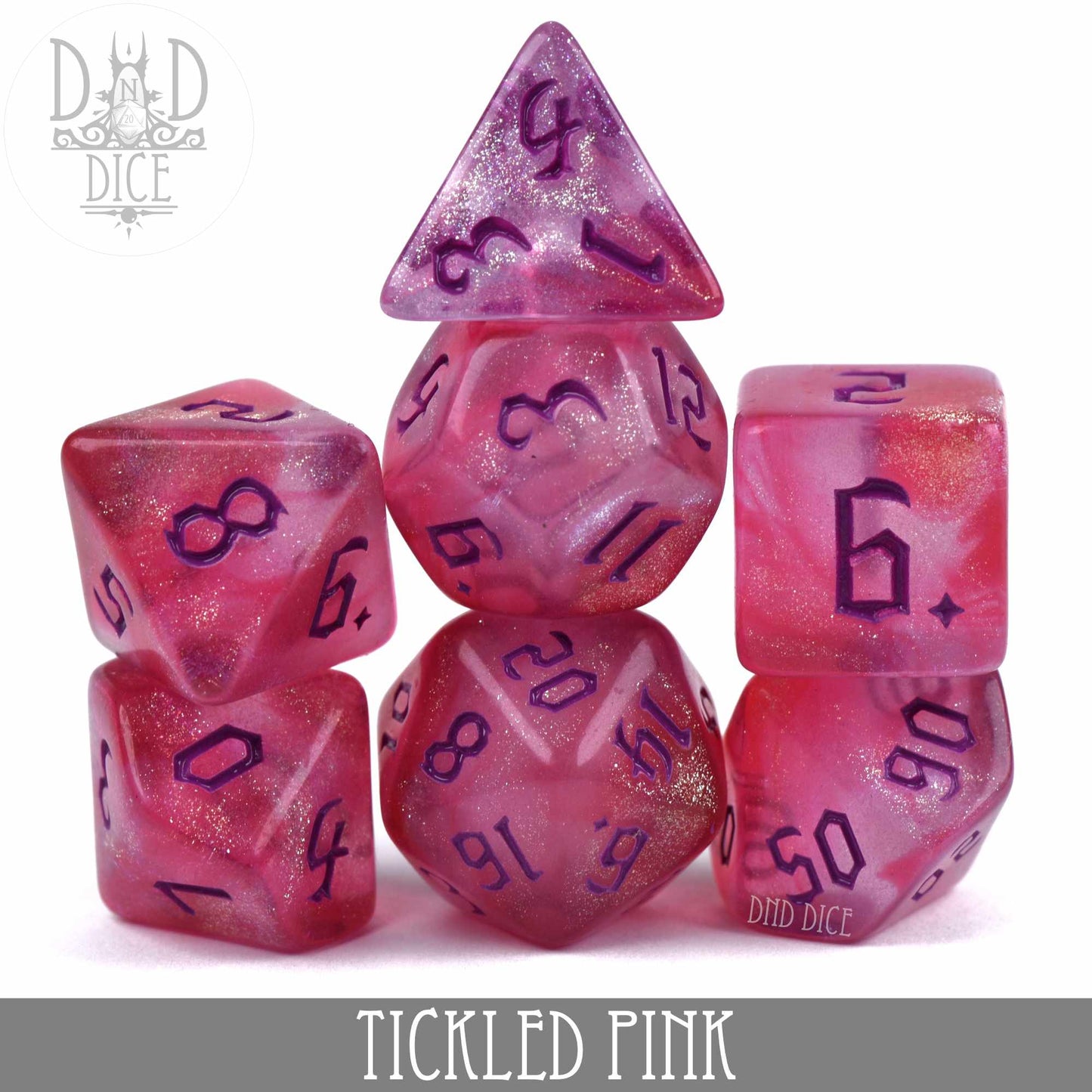 Tickled Pink Dice Set - Acrylic RPG Dice