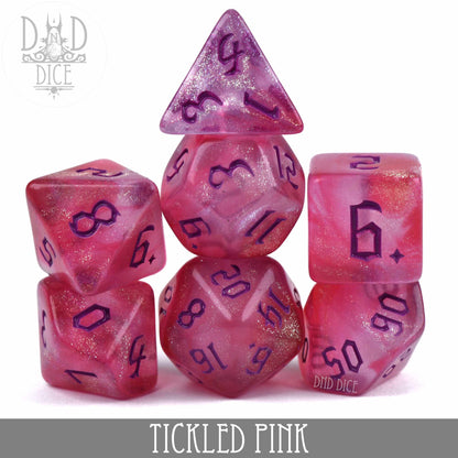 Tickled Pink Dice Set - Acrylic RPG Dice