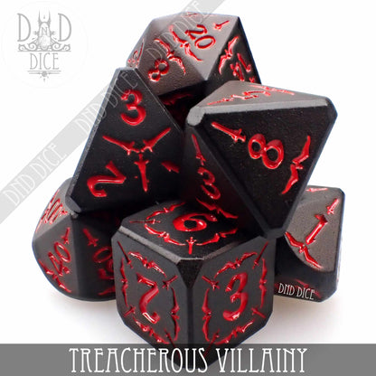 Treacherous Villainy Metal Dice Set - Zinc Alloy RPG Dice