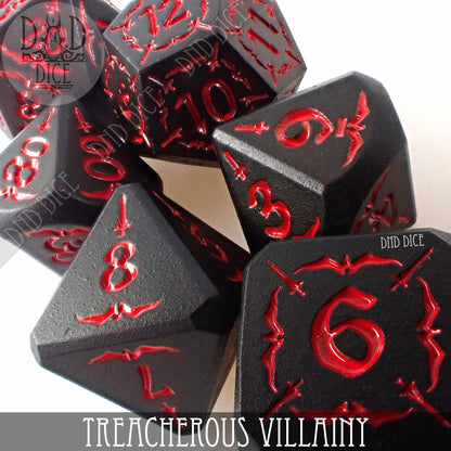 Treacherous Villainy Metal Dice Set - Zinc Alloy RPG Dice