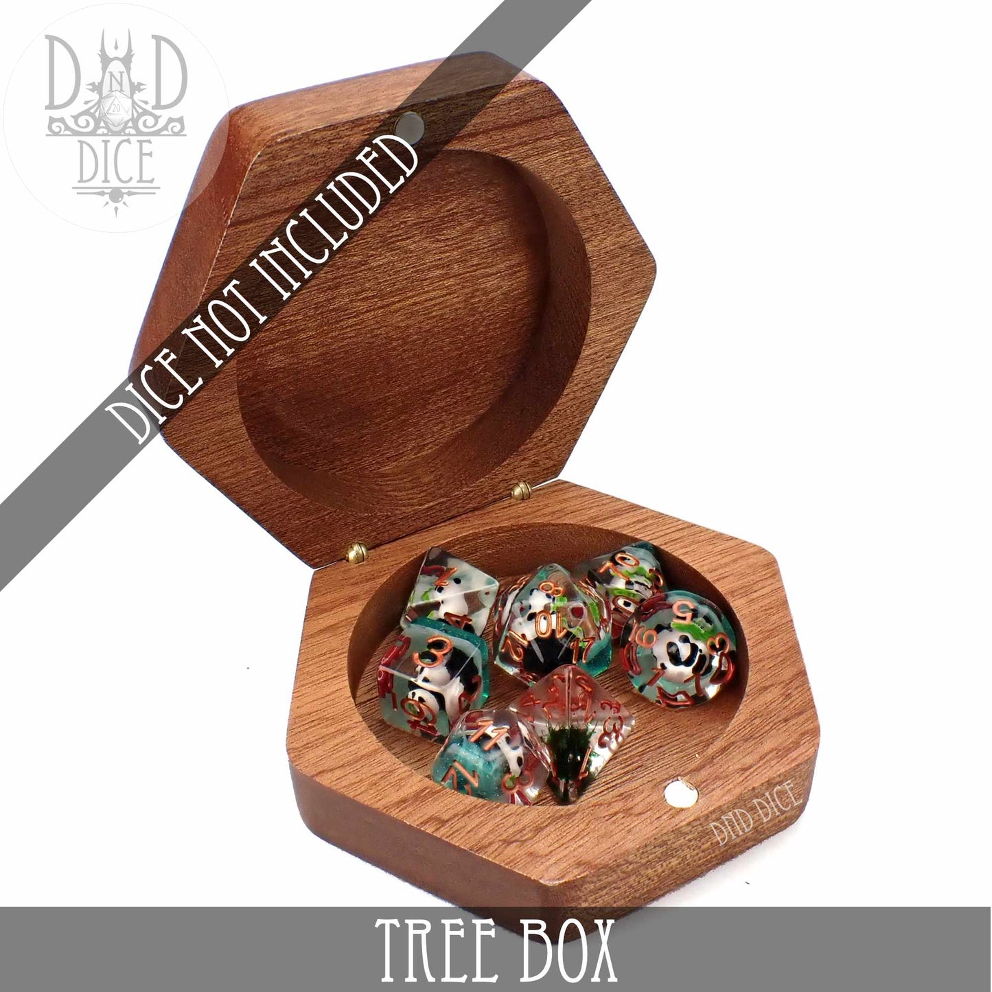 Tree Box Wooden Dice Box - Walnut Magnetic Dice Storage