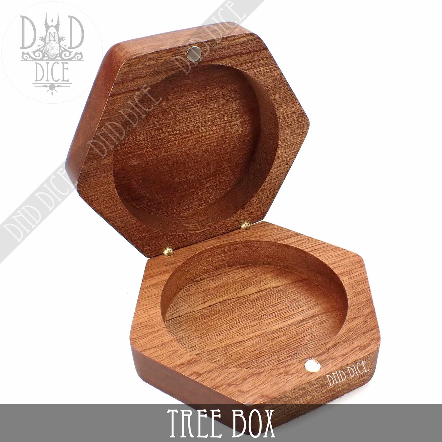 Tree Box Wooden Dice Box - Walnut Magnetic Dice Storage