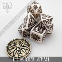 The Witcher Dice Set and Coin - Geralt