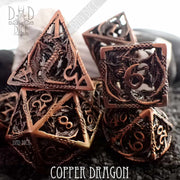 Copper Dragon Hollow Metal Dice Set (Gift Box)