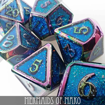 Mermaids of Mako (Metal) - 7 Dice Set