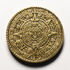 The Sun and Moon Worry Coin - Aztec Sun Stone Calendar and Moon